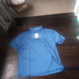 Speed Your Runs Mens Blue Polo Shirt Size 3XL Crewneck Cozy Comfort Casual